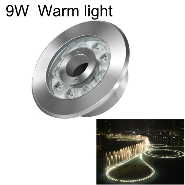 9W Landscape Ring LED Stainless Steel Underwater Fountain Light(Warm Light) - Underwater Lights by PMC TechLife | Online Shopping South Africa | PMC TechLife | Buy Now Pay Later Mobicred