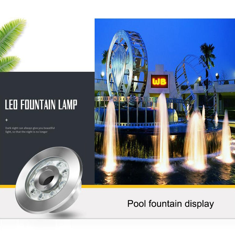 9W Landscape Ring LED Stainless Steel Underwater Fountain Light(Warm Light) - Underwater Lights by PMC TechLife | Online Shopping South Africa | PMC TechLife | Buy Now Pay Later Mobicred