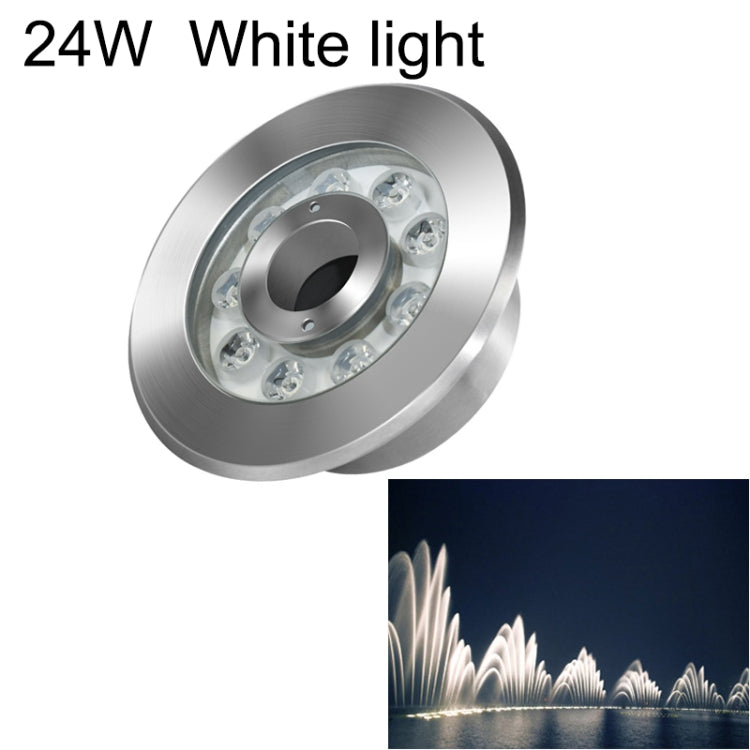 24W Landscape Ring LED Stainless Steel Underwater Fountain Light(White Light) - Underwater Lights by PMC TechLife | Online Shopping South Africa | PMC TechLife | Buy Now Pay Later Mobicred