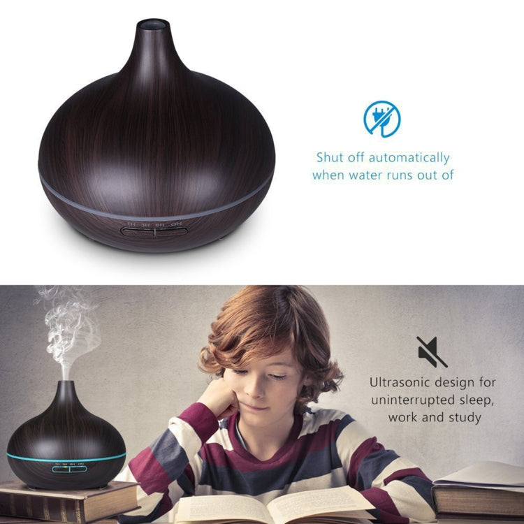 USB 400ml Wood Texture Fragrance Machine Pointed Mouth Humidifier Automatic Alcohol Sprayer with Colorful LED Light(Coffee) - free shipping - PMC TechLife - Order now!