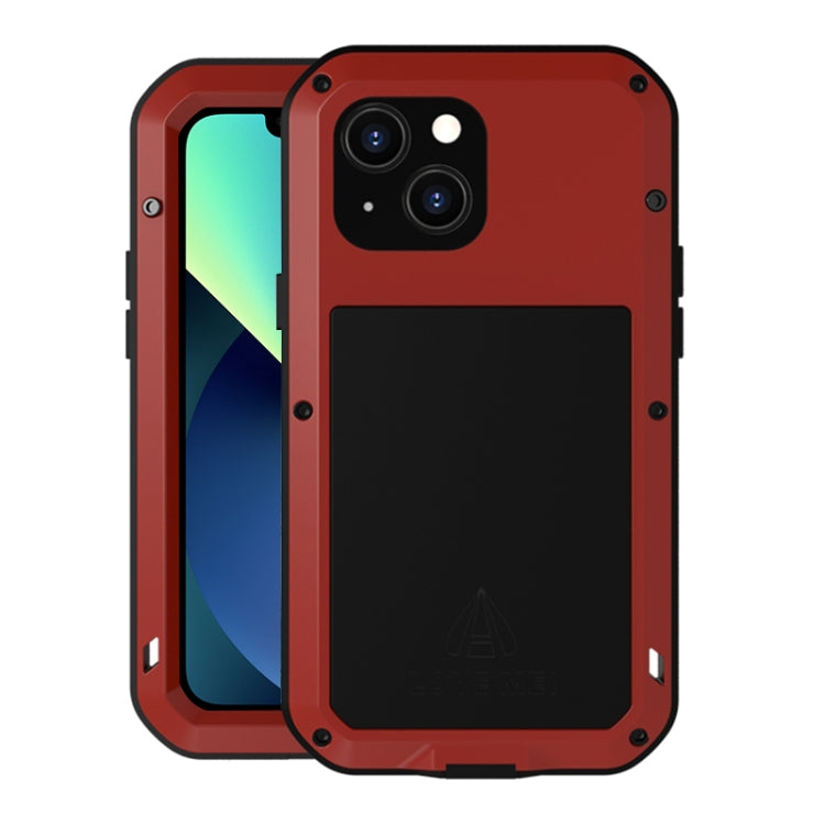 For iPhone 13 mini LOVE MEI Metal Shockproof Life Waterproof Dustproof Protective Phone Case (Red) - free shipping - PMC TechLife - Order now!