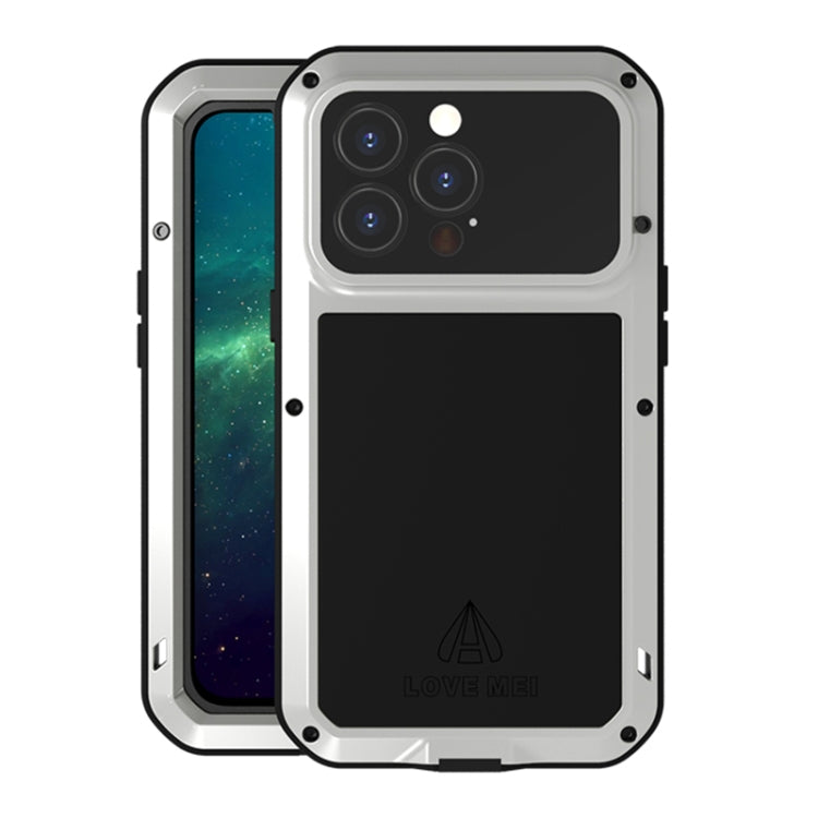 For iPhone 13 Pro LOVE MEI Metal Shockproof Life Waterproof Dustproof Protective Phone Case (Silver) - iPhone 13 Pro Cases by LOVE MEI | Online Shopping South Africa | PMC TechLife | Buy Now Pay Later Mobicred