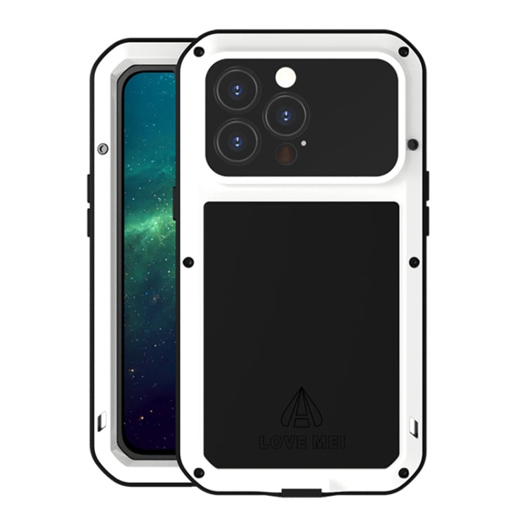 For iPhone 13 Pro LOVE MEI Metal Shockproof Life Waterproof Dustproof Protective Phone Case (White) - iPhone 13 Pro Cases by LOVE MEI | Online Shopping South Africa | PMC TechLife | Buy Now Pay Later Mobicred