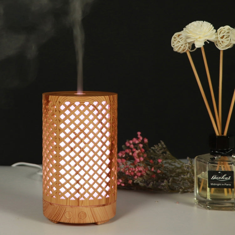 USB 200ml Hollow-out Forest Pattern Wooden Essential Oil Aromatherapy Machine Ultrasonic Humidifier Automatic Alcohol Sprayer(Light Brown-1) - free shipping - PMC TechLife - Order now!