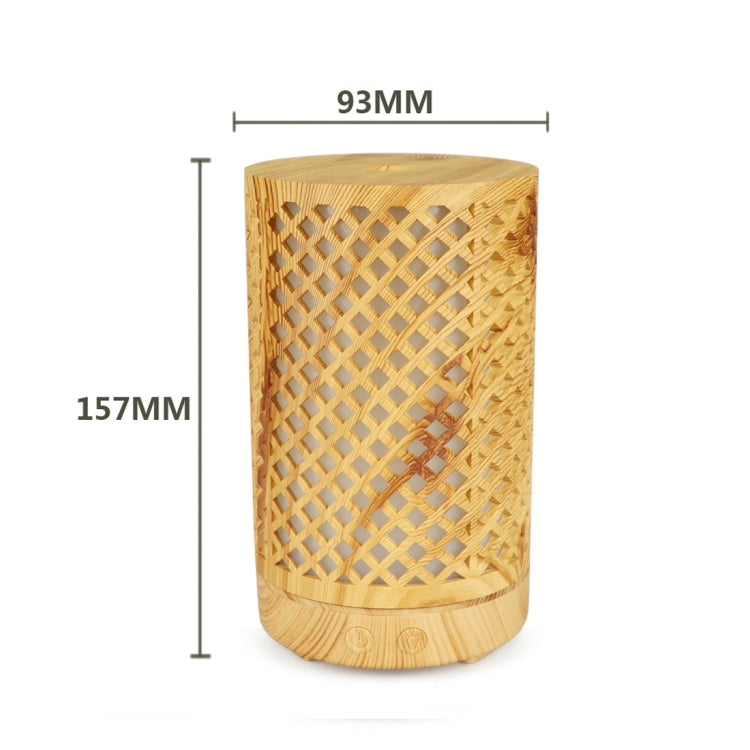 USB 200ml Hollow-out Forest Pattern Wooden Essential Oil Aromatherapy Machine Ultrasonic Humidifier Automatic Alcohol Sprayer(Light Brown-1) - free shipping - PMC TechLife - Order now!