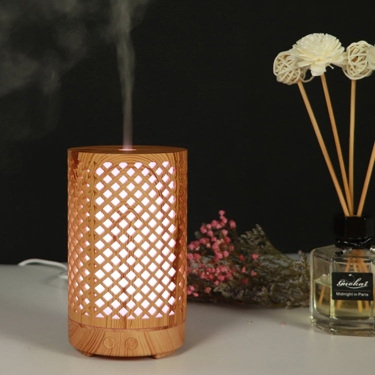USB 200ml Hollow-out Forest Pattern Wooden Essential Oil Aromatherapy Machine Ultrasonic Humidifier Automatic Alcohol Sprayer(Light Brown-1) - free shipping - PMC TechLife - Order now!