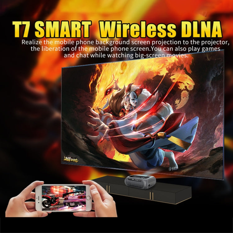 T7 1920x1080P 200 ANSI Portable Home Theater LED HD Digital Projector, Basic Version, UK Plug(Black) - LED Projector by PMC TechLife | Online Shopping South Africa | PMC TechLife | Buy Now Pay Later Mobicred