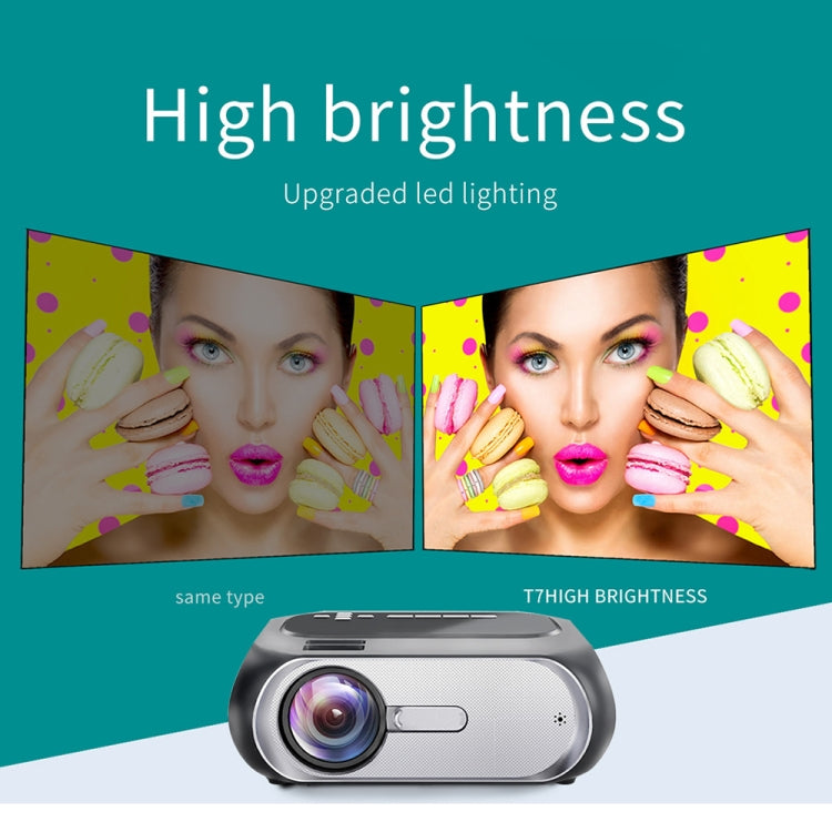 T7 1920x1080P 200 ANSI Portable Home Theater LED HD Digital Projector, Basic Version, UK Plug(Black) - LED Projector by PMC TechLife | Online Shopping South Africa | PMC TechLife | Buy Now Pay Later Mobicred