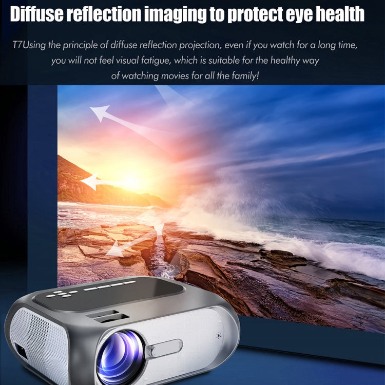 T7 1920x1080P 200 ANSI Portable Home Theater LED HD Digital Projector, Basic Version, UK Plug(Black) - LED Projector by PMC TechLife | Online Shopping South Africa | PMC TechLife | Buy Now Pay Later Mobicred
