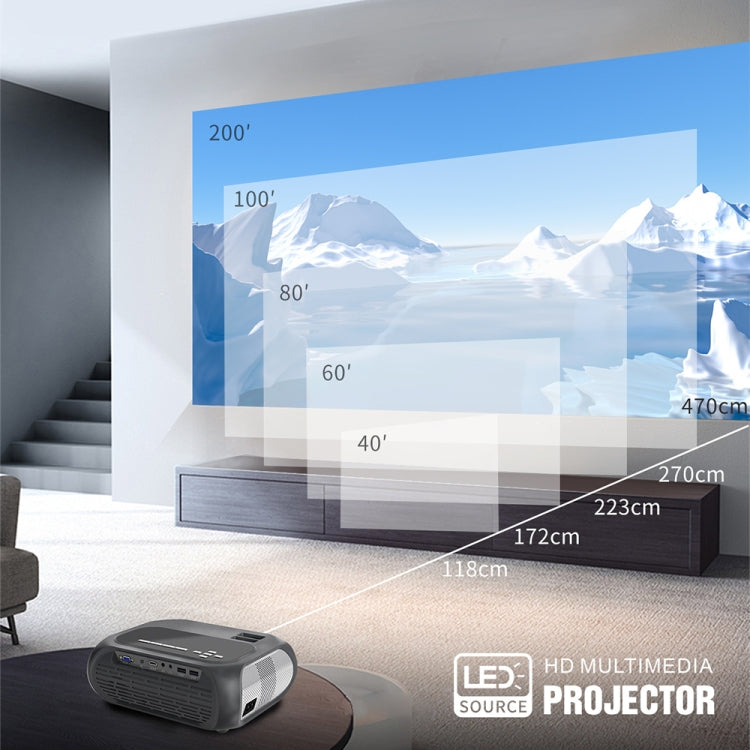 T7 1920x1080P 200 ANSI Portable Home Theater LED HD Digital Projector, Basic Version, UK Plug(Black) - LED Projector by PMC TechLife | Online Shopping South Africa | PMC TechLife | Buy Now Pay Later Mobicred