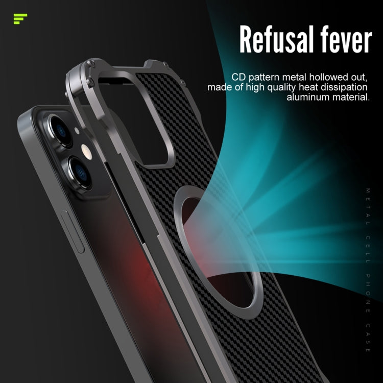 For iPhone 12 Pro Max R-JUST RJ51 Hollow Shockproof Metal Protective Phone Case(Dark Grey) - free shipping - PMC TechLife - Order now!