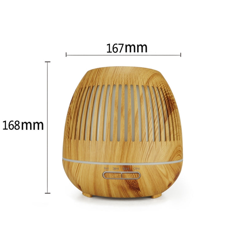 400ml Hollow-out LED Humidifier Wood Grain Air Purifier Aromatherapy Machine Automatic Alcohol Sprayer with Colorful LED Light, Plug Specification:US Plug(Light Brown) - free shipping - PMC TechLife - Order now!
