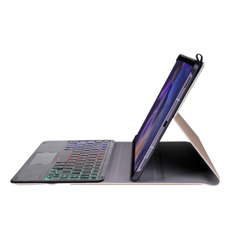 A08-AS Ultra-thin Backlight Bluetooth Keyboard Leather Case with Touchpad For Samsung Galaxy Tab A8 2021 SM-X205 / SM-X200(Gold) - Samsung Keyboard by PMC TechLife | Online Shopping South Africa | PMC TechLife
