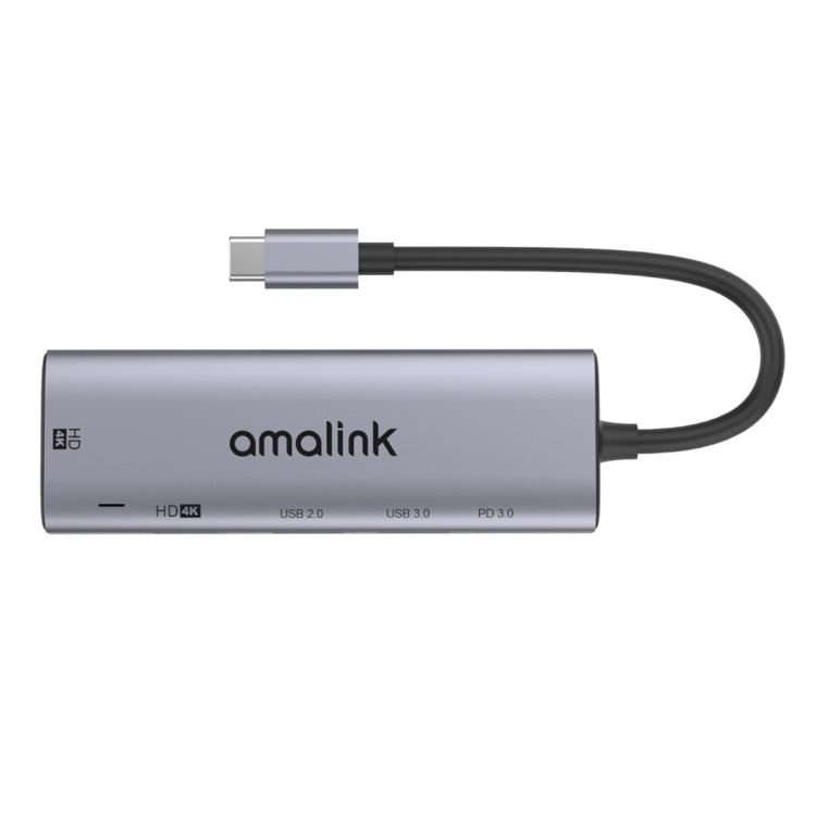 amalink 95126 Type-C / USB-C to Dual HDMI + 2 Ports USB + PD 3.0 Multi-function HUB(Grey) - free shipping - PMC Jewellery - Order now!