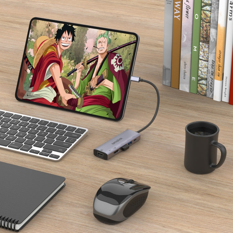 amalink 95126 Type-C / USB-C to Dual HDMI + 2 Ports USB + PD 3.0 Multi-function HUB(Grey) - free shipping - PMC Jewellery - Order now!