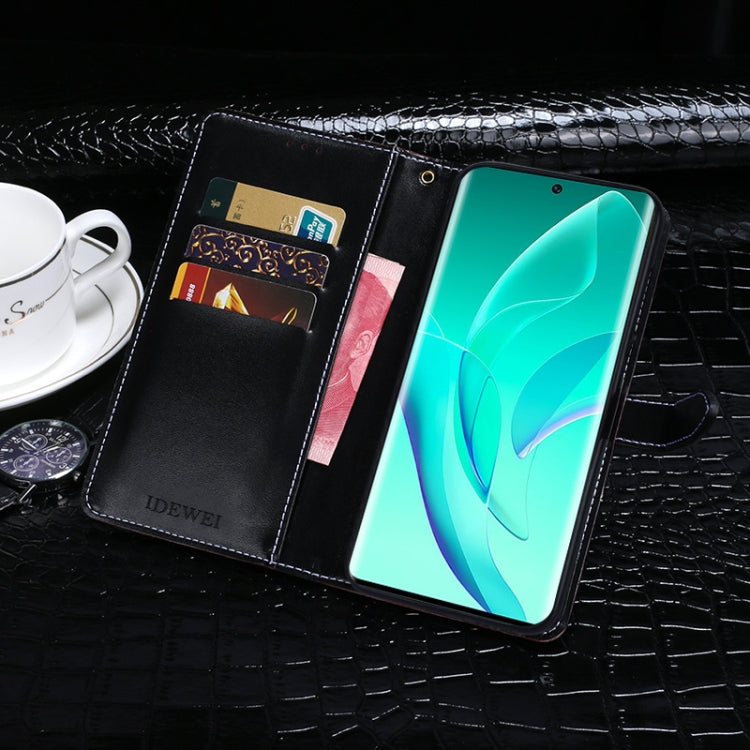 For Honor 60 Pro idewei Crocodile Texture Leather Phone Case(Dark Blue) - free shipping - PMC Jewellery - Order now!