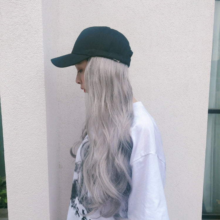 Hat Big Curve Wig One-piece Long Curly Chemical Fiber Headgear for Women(Granny Grey) - free shipping - PMC TechLife - Order now!