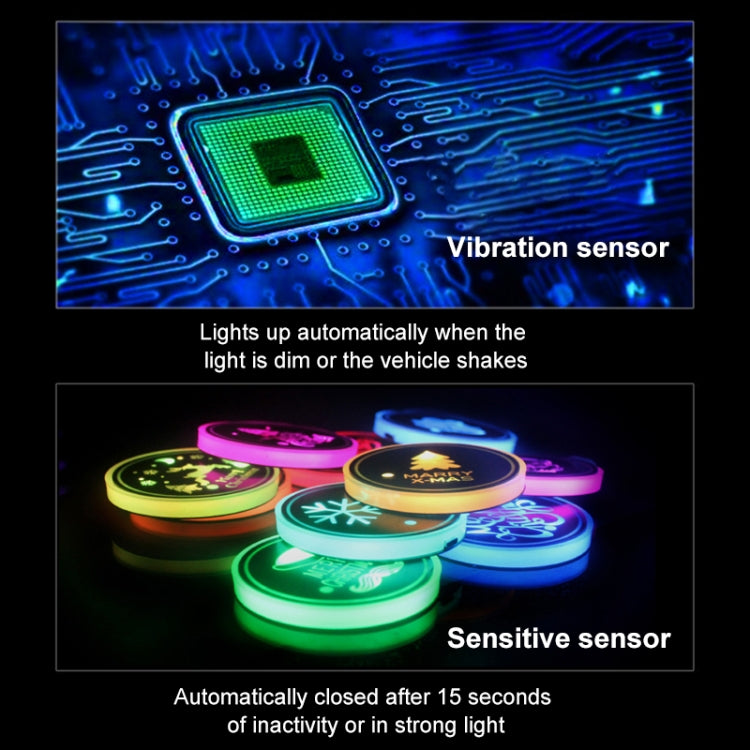 Car AcrylicColorful USB Charger Water Cup Groove LED Atmosphere Light(Christmas Hat) - Car Drink Holders by PMC TechLife | Online Shopping South Africa | PMC TechLife | Buy Now Pay Later Mobicred