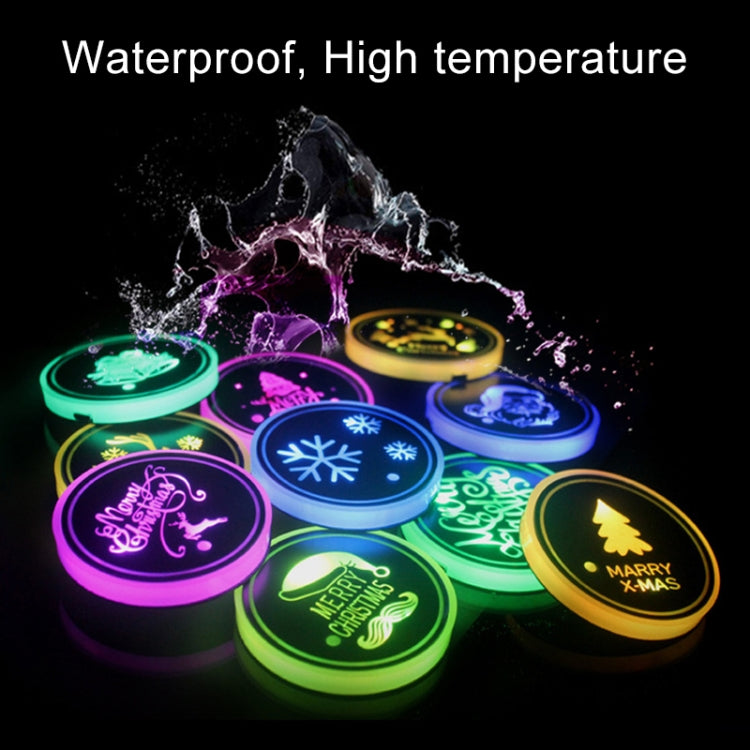 Car AcrylicColorful USB Charger Water Cup Groove LED Atmosphere Light(Christmas) - Car Drink Holders by PMC TechLife | Online Shopping South Africa | PMC TechLife | Buy Now Pay Later Mobicred