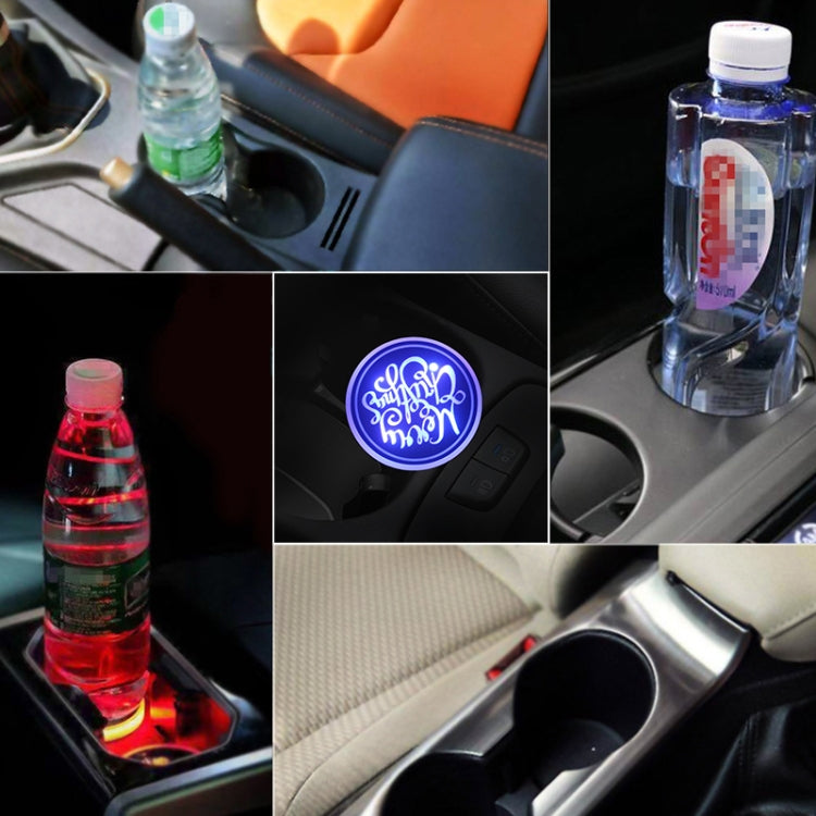 Car AcrylicColorful USB Charger Water Cup Groove LED Atmosphere Light(English Christmas) - Car Drink Holders by PMC TechLife | Online Shopping South Africa | PMC TechLife | Buy Now Pay Later Mobicred