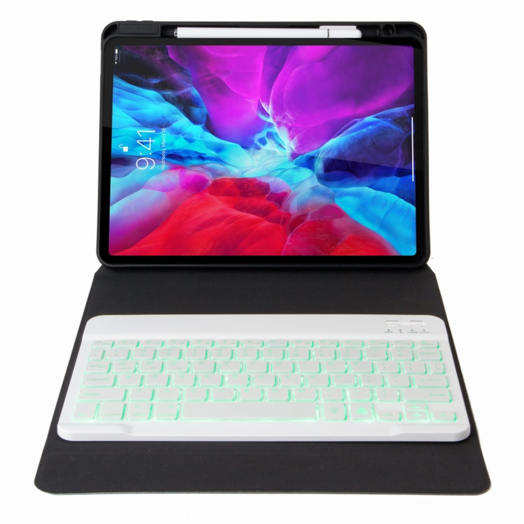 H-102S Monochrome Backlight Bluetooth Keyboard Leather Case with Rear Three-fold Holder For iPad 10.2 2020 & 2019 / Pro 10.5 inch(Pink Blue) - Universal by PMC TechLife | Online Shopping South Africa | PMC TechLife