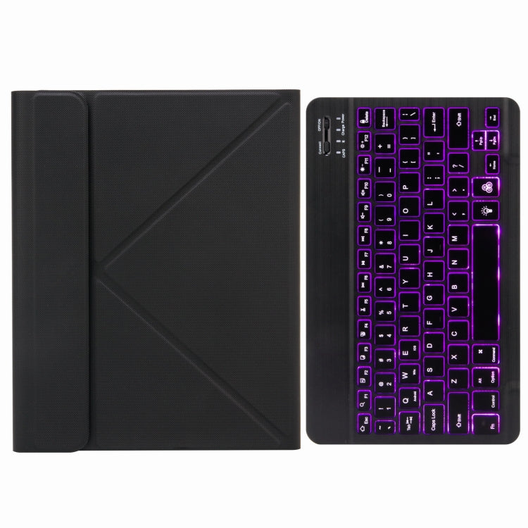 H-109S Monochrome Backlight Bluetooth Keyboard Leather Case with Rear Three-fold Holder For iPad Pro 11 inch 2021 & 2020 & 2018 / Air 2020 10.9(Black) - Universal by PMC TechLife | Online Shopping South Africa | PMC TechLife