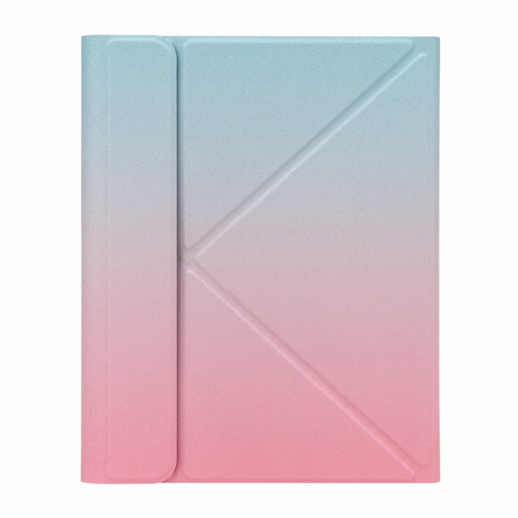 H-097CS Touch Backlight Bluetooth Keyboard Leather Case with Rear Three-fold Holder For iPad 9.7 2018 & 2017(Pink Blue) - Universal by PMC TechLife | Online Shopping South Africa | PMC TechLife