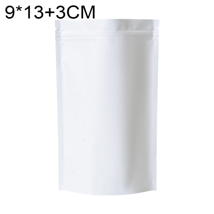 100 PCS/Set Matte Aluminum Foil Snack Stand-up Pouch, Size:9x13+3cm(White) - Preservation Supplies by PMC TechLife | Online Shopping South Africa | PMC TechLife | Buy Now Pay Later Mobicred