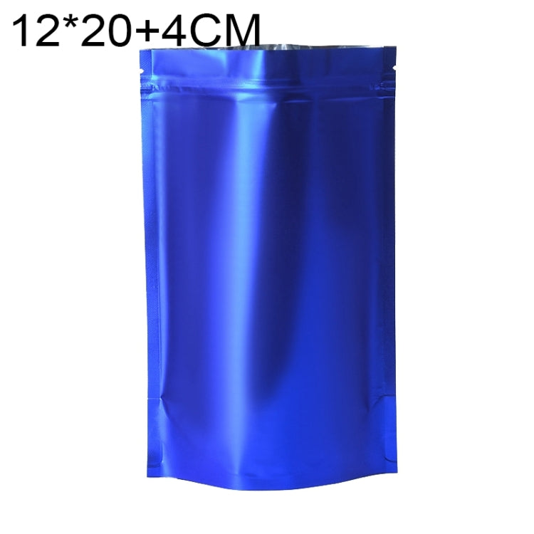 100 PCS/Set Matte Aluminum Foil Snack Stand-up Pouch, Size:12x20+4cm(Blue) - Preservation Supplies by PMC TechLife | Online Shopping South Africa | PMC TechLife | Buy Now Pay Later Mobicred