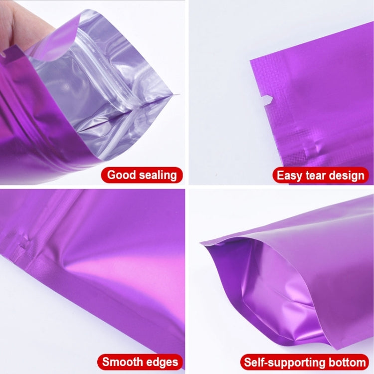 100 PCS/Set Matte Aluminum Foil Snack Stand-up Pouch, Size:18x26+4cm(Purple) - Preservation Supplies by PMC TechLife | Online Shopping South Africa | PMC TechLife | Buy Now Pay Later Mobicred