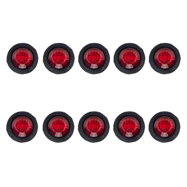 A5010 Red Light 10 in 1 Truck Trailer LED Round Side Marker Lamp - Warning Lights by PMC TechLife | Online Shopping South Africa | PMC TechLife | Buy Now Pay Later Mobicred