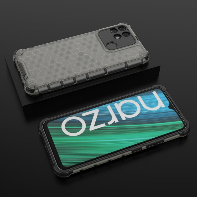 For OPPO Realme Narzo 50A Honeycomb PC + TPU Phone Case(Black) - Realme Cases by PMC TechLife | Online Shopping South Africa | PMC TechLife | Buy Now Pay Later Mobicred