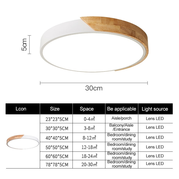 Wood Macaron LED Round Ceiling Lamp, White Light, Size:50cm(Yellow) - Celling Lights & Chandeliers by PMc TechLife | Online Shopping South Africa | PMc TechLife | Buy Now Pay Later Mobicred