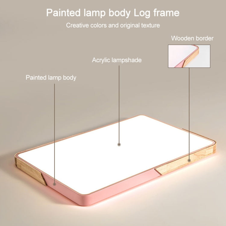 Wood Macaron LED Square Ceiling Lamp, 3-Colors Light, Size:60cm(Gold) - Celling Lights & Chandeliers by PMc TechLife | Online Shopping South Africa | PMc TechLife | Buy Now Pay Later Mobicred
