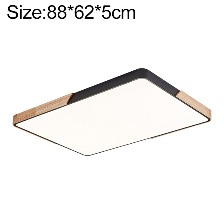 Wood Macaron LED Rectangle Ceiling Lamp, White Light, Size:88x62cm(Black) - free shipping - PMc TechLife - Order now!