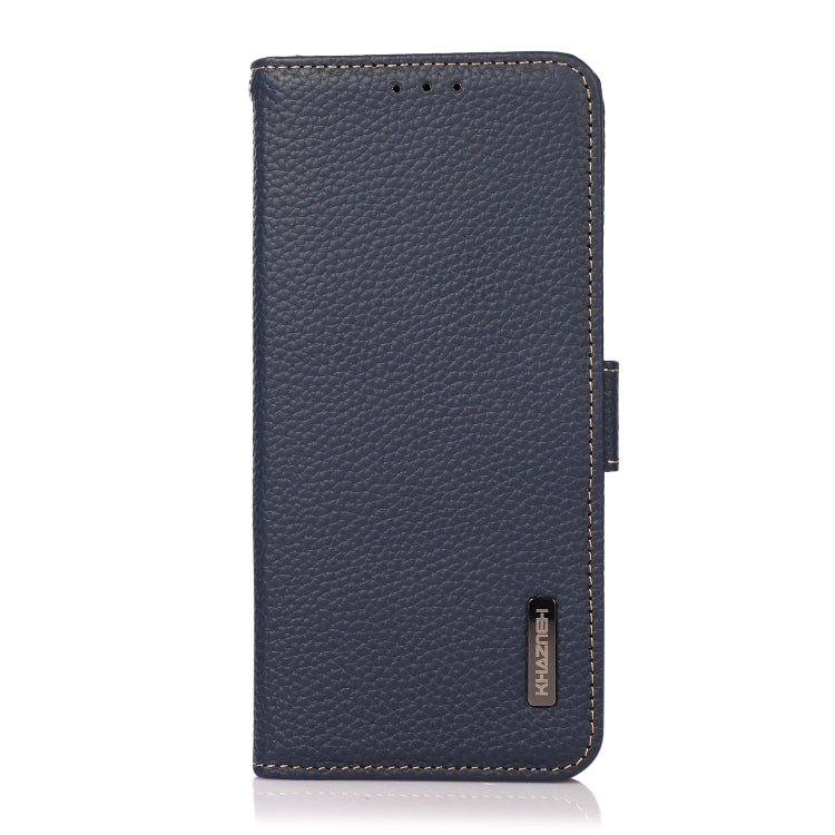 For Honor 50 KHAZNEH Side-Magnetic Litchi Genuine Leather RFID Phone Case(Blue) - Honor Cases by PMC TechLife | Online Shopping South Africa | PMC TechLife | Buy Now Pay Later Mobicred