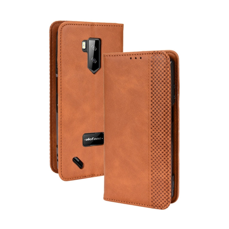 For Ulefone Armor X9 Magnetic Buckle Retro Texture Leather Case(Brown) - Ulefone Cases by PMC Jewellery | Online Shopping South Africa | PMC Jewellery | Buy Now Pay Later Mobicred