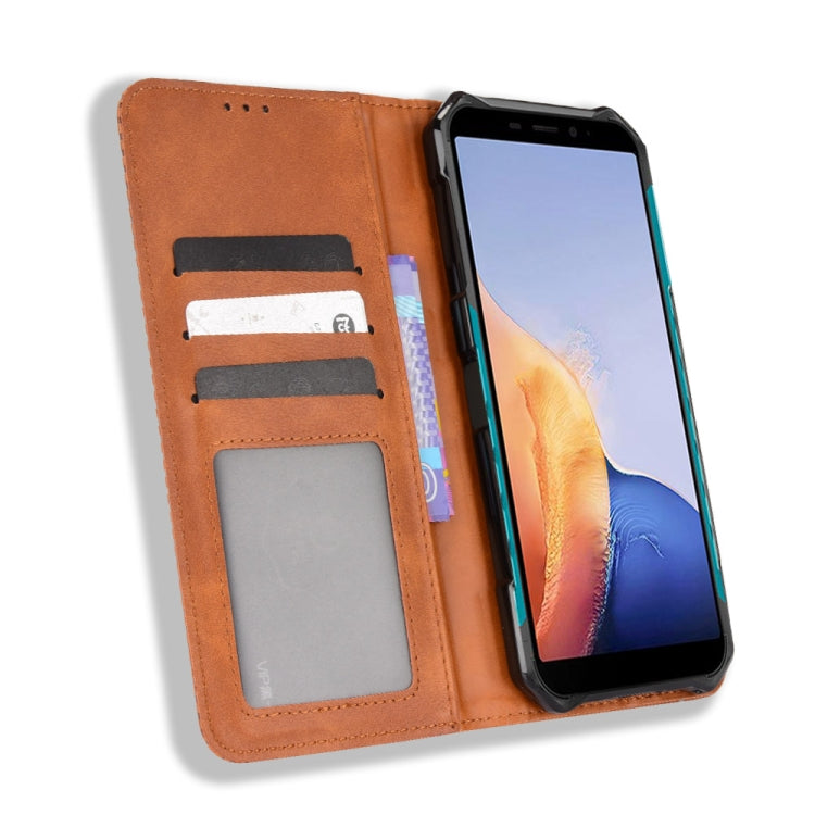 For Ulefone Armor X9 Magnetic Buckle Retro Texture Leather Case(Brown) - Ulefone Cases by PMC Jewellery | Online Shopping South Africa | PMC Jewellery | Buy Now Pay Later Mobicred