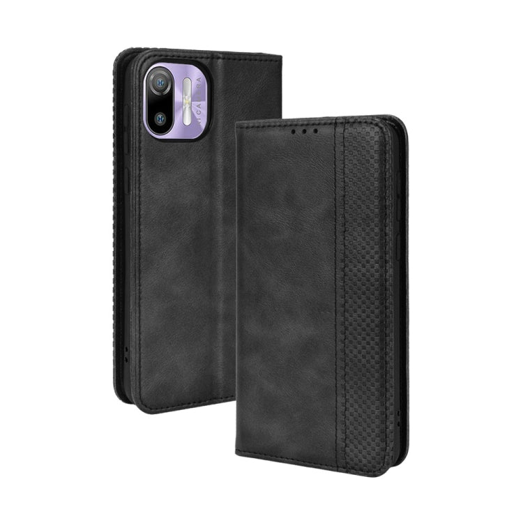 For Ulefone Note 6 / Note 6P Magnetic Buckle Retro Texture Leather Case(Black) - free shipping - PMC Jewellery - Order now!