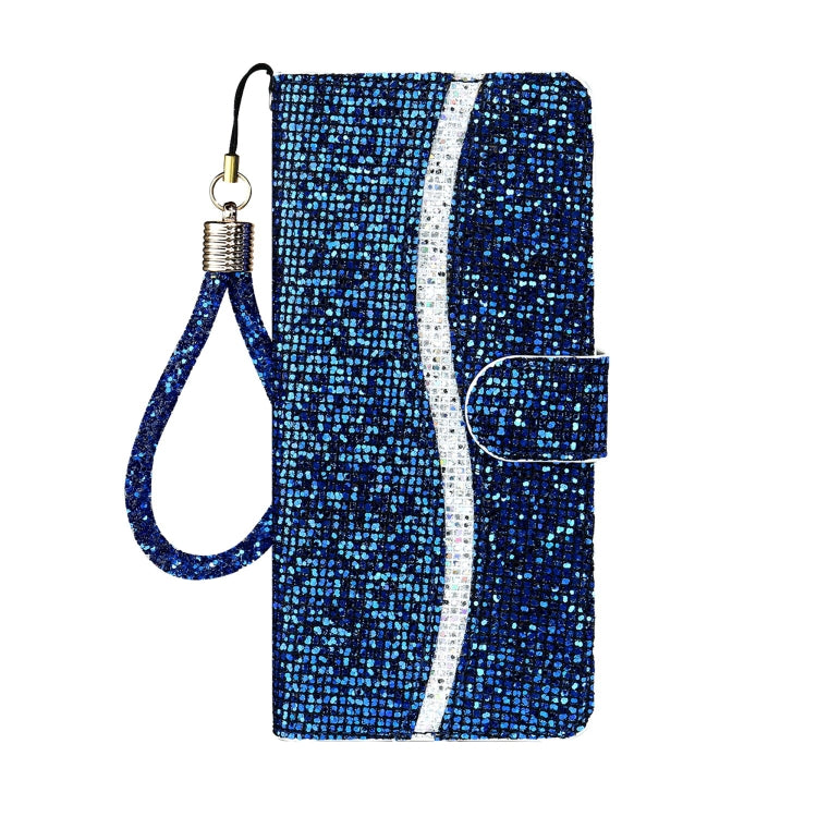 For Samsung Galaxy A73 Glitter Powder Leather Phone Case(Blue) - Galaxy Phone Cases by PMC TechLife | Online Shopping South Africa | PMC TechLife