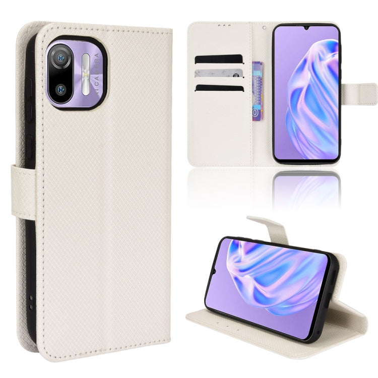 For Ulefone Note 6/ Note 6P Diamond Texture Leather Phone Case(White) - Ulefone Cases by PMC Jewellery | Online Shopping South Africa | PMC Jewellery | Buy Now Pay Later Mobicred