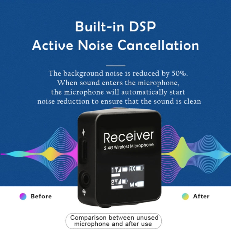 AY123 2.4G Wireless Lavalier Microphone with Digital Display(Black) - Microphone by PMC TechLife | Online Shopping South Africa | PMC TechLife | Buy Now Pay Later Mobicred