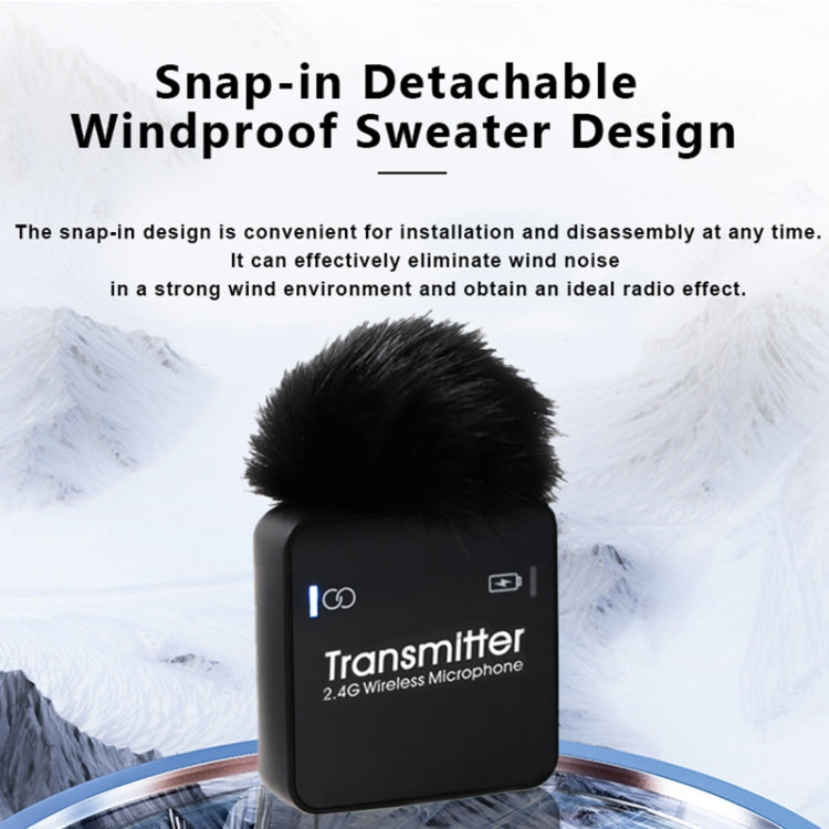 AY123 2.4G Wireless Lavalier Microphone with Digital Display(Black) - Microphone by PMC TechLife | Online Shopping South Africa | PMC TechLife | Buy Now Pay Later Mobicred