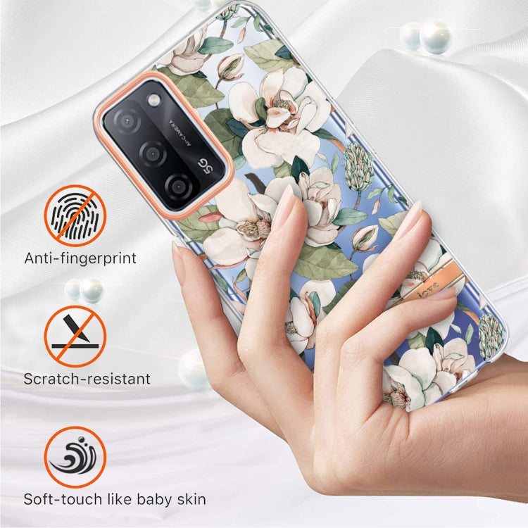 For OPPO A55 5G / A53S 5G / A54 4G / A16 / A54S 4G Flowers and Plants Series IMD TPU Phone Case(Green Gardenia) - OPPO Cases by PMC TechLife | Online Shopping South Africa | PMC TechLife | Buy Now Pay Later Mobicred