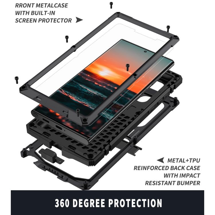 For Samsung Galaxy S22 Ultra 5G R-JUST Metal + Silicone Holder Phone Case(Black) - free shipping - PMC TechLife - Order now!