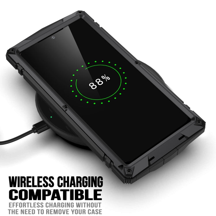 For Samsung Galaxy S22 Ultra 5G R-JUST Metal + Silicone Holder Phone Case(Black) - free shipping - PMC TechLife - Order now!