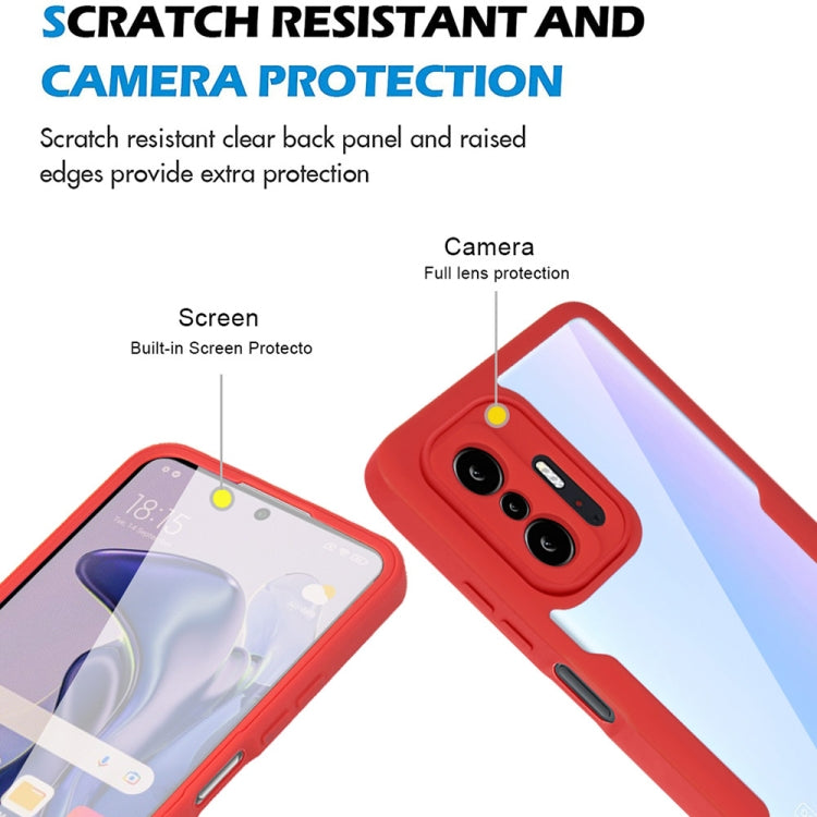 For Xiaomi Mi 11T / 11T Pro Acrylic + TPU 360 Degrees Full Coverage Shockproof Phone Case(Red) - Xiaomi Cases by PMC TechLife | Online Shopping South Africa | PMC TechLife | Buy Now Pay Later Mobicred