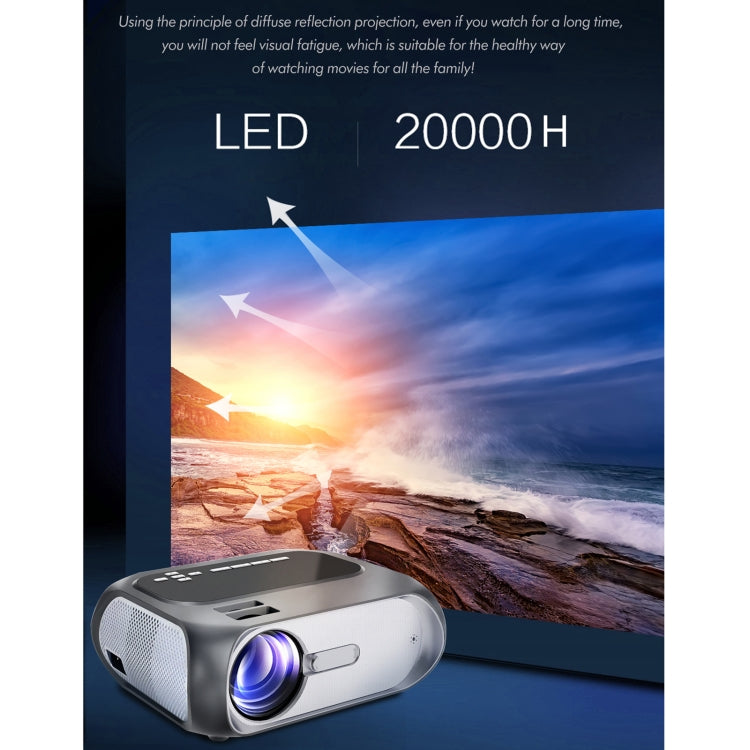 T7i 720P 200 ANSI Home Theater LED HD Digital Projector, Basic Version, EU Plug(Silver Grey) - LED Projector by PMC TechLife | Online Shopping South Africa | PMC TechLife | Buy Now Pay Later Mobicred