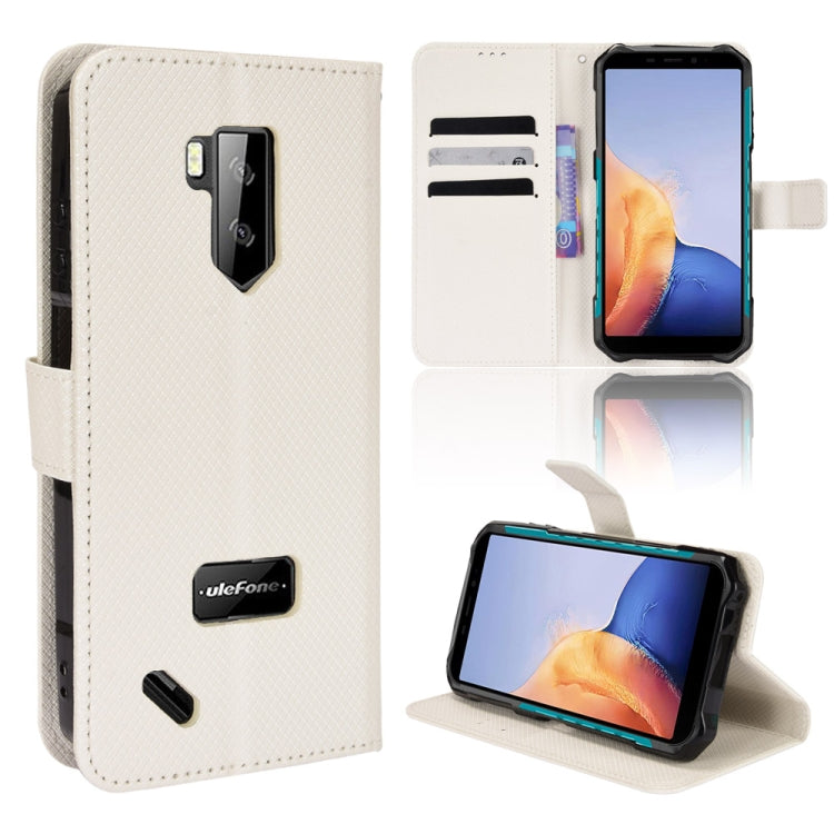 For Ulefone Armor X9 Diamond Texture Leather Phone Case(White) - Ulefone Cases by PMC Jewellery | Online Shopping South Africa | PMC Jewellery | Buy Now Pay Later Mobicred