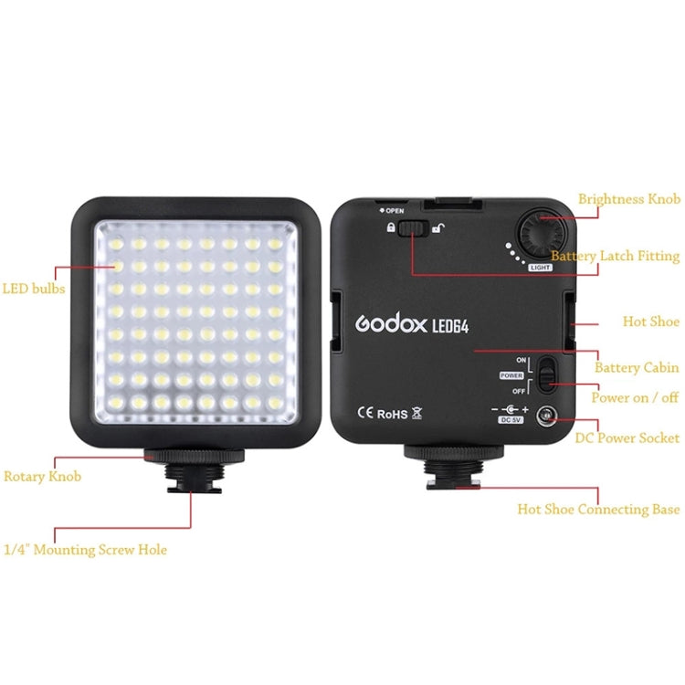 Godox LED64 LED Video Fill Light - free shipping - PMC TechLife - Order now!